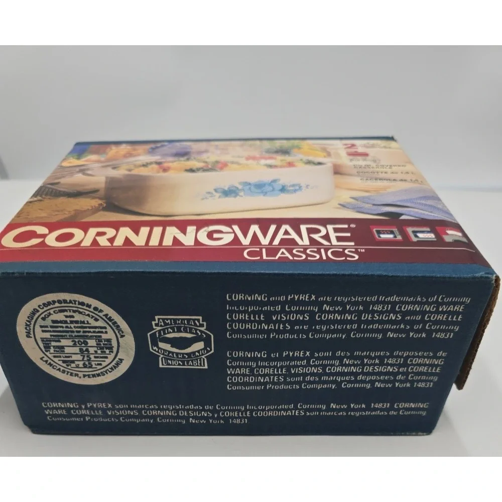 Vintage Corning Ware Blue Velvet Rose 1.5 Liter Casserole Dish A-1 1/2-B w/ Lid